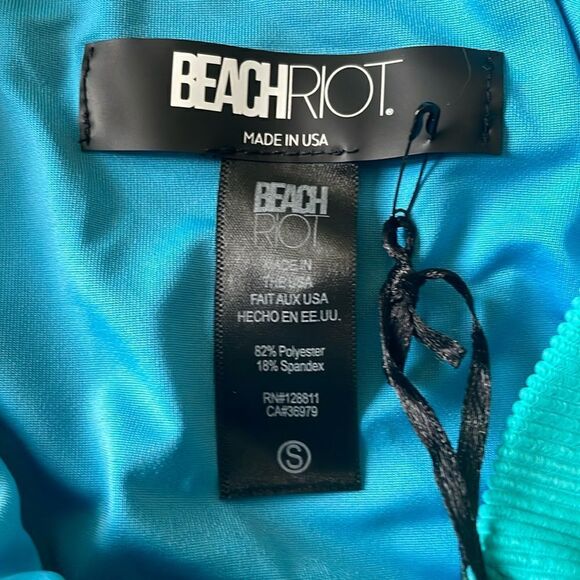 NWT Beach Riot Celine Ribbed Cut Out Swimsuit in Malibu Blue S - Picture 6 of 8